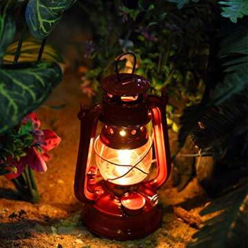 Honoson Oil Lamp Hurricane Lamp Kerosene Lantern for Indoor Outdoors Decorative Hanging Oil Lantern with Wick for Hiking Emergency Camping Party Decoration(4 Pieces,Red)