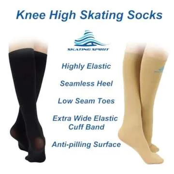 SkatingSpirit Knee High Socks - Non-Slip and Comfortable