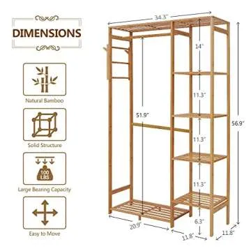 Stylish Ufine Bamboo Garment Rack for Organized Spaces