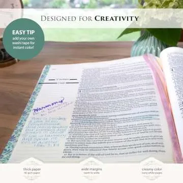 KJV Holy Bible, Note-taking Bible, Faux Leather Hardcover - King James Version, Purple Floral Printed (KJV Note-taking Editions)