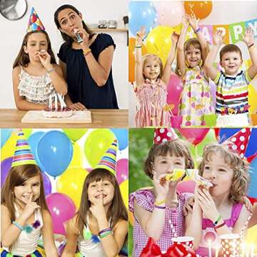 ARTLYMERS 24pcs Happy Birthday Rubber Bracelets, Colored Silicone Stretch Wristbands for Birthday Party Supplies Favors 8 Styles