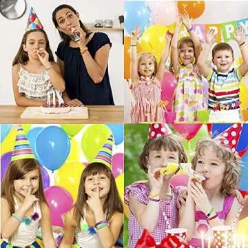 ARTLYMERS 24pcs Happy Birthday Rubber Bracelets, Colored Silicone Stretch Wristbands for Birthday Party Supplies Favors 8 Styles