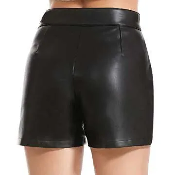 High Waisted Faux Leather Shorts for Women Everbellus