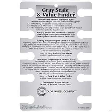 Color Wheel Pocket Guide with Gray Scale Value Finder – for both the amateur and professional artists