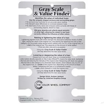 Color Wheel Pocket Guide with Gray Scale Value Finder – for both the amateur and professional artists