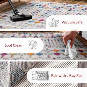 nuLOOM 2x8 Moroccan Blythe Area Rug, Multicolor, Faded Bohemian Design, Stain Resistant, For Bedroom...