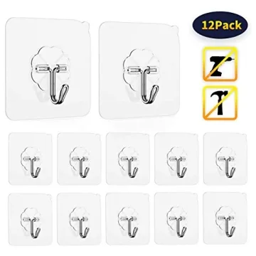 Heavy Duty Adhesive Hooks - 44 lb Capacity, Waterproof