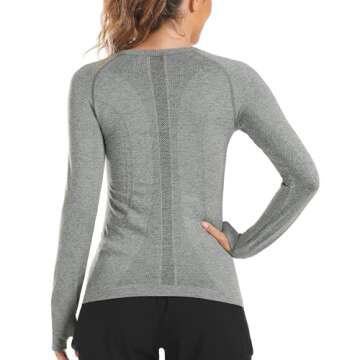 Stelle Womens Breathable Seamless Shirt with Thumb Holes for Yoga Sports Running Workout Athletic Sl...