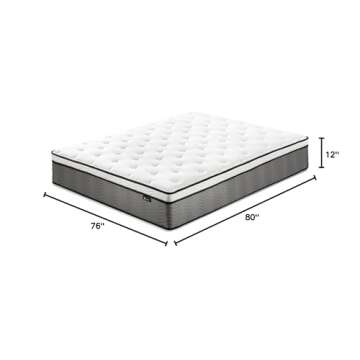 ZINUS 12 Inch True Support Hybrid Mattress [New Version], King, Fiberglass Free, Medium Feel, Motion...