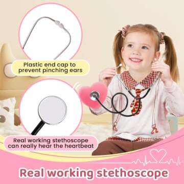 Meland Kids Scrubs for Girls Boys, Doctor Costume for Kids Halloween Career Day Costume for Girls Boys 3-10 Doctor Dress Up