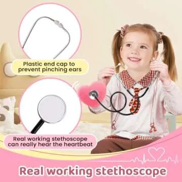 Meland Kids Scrubs for Girls Boys, Doctor Costume for Kids Halloween Career Day Costume for Girls Boys 3-10 Doctor Dress Up