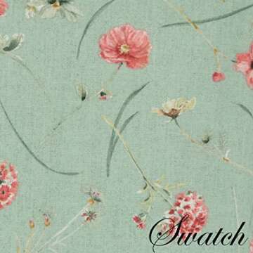 Sweet Pea Linens Mint Wildflower Print Cloth Napkins - Set of Four