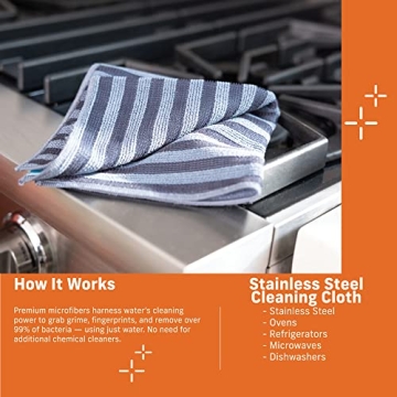 E-Cloth Stainless Steel Cleaning Cloth for Appliances Shine