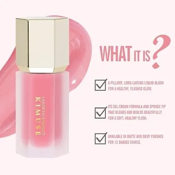 KIMUSE Liquid Blush - Lightweight Cream Formula for Cheeks