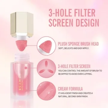 KIMUSE Liquid Blush - Lightweight Cream Formula for Cheeks