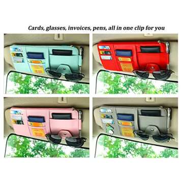 SEMBEM Car Sun Visor Organizer, Registration and Document Holder, Personal Belonging Storage Pouch A...