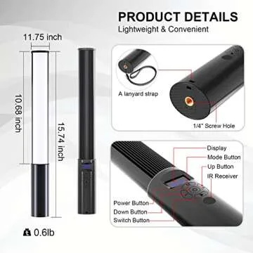 LUXCEO RGB LED Light Wand for Stunning Photography