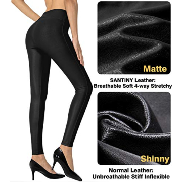 SANTINY Faux Leather Leggings - Stylish & Comfortable Women’s Pants
