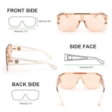 FEISEDY Trendy Flat Top Sunglasses with UV400 Protection