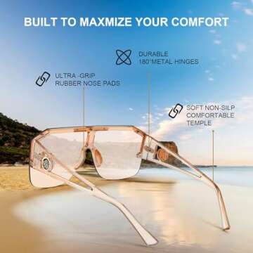 FEISEDY Trendy Flat Top Sunglasses with UV400 Protection