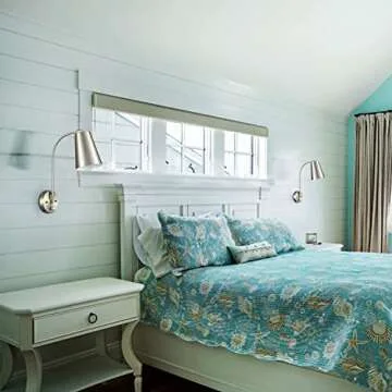 DANSEER Modern Plug in Wall Sconce Set of 2 Brushed Nickel