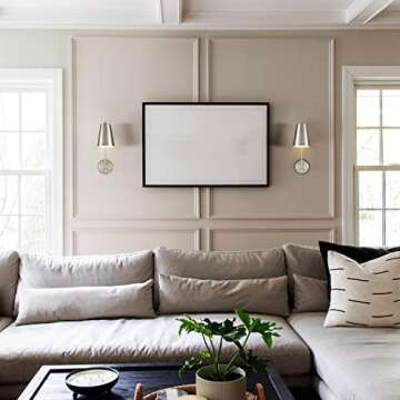 DANSEER Modern Plug in Wall Sconce Set of 2 Brushed Nickel