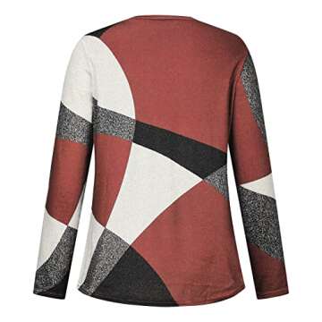FQZWONG Tunic Tops to Wear with Leggings Womens Long Sleeve Dressy Casual Shirts Fall Fashion 2022 Plus Size Cute Comfy Soft Fitted Trendy Tee Shirt Blouses Oversized Sweatshirt(P Red,X-Large)