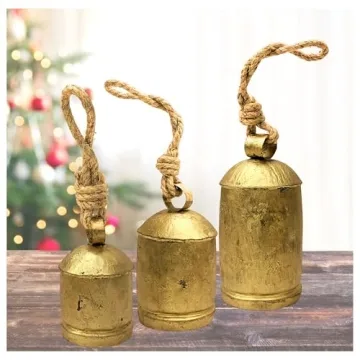 Rustic Decorative Cow Bells Set of 3 for Christmas