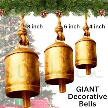 Rustic Decorative Cow Bells Set of 3 for Christmas