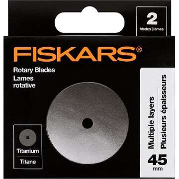 Fiskars 45mm Titanium Rotary Blades (2 Pack) - Rotary Cutter Blade Replacement - Crafts, Sewing, and...
