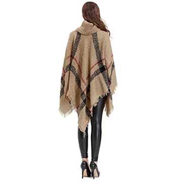 HITOP Women's Boho Tassel Cape Poncho Knit Sweater
