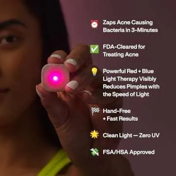 l.a.b Light Therapy Acne Patch, 2-Pack, LED Red and Blue Light Hydrocolloid Acne Patches, Fast Acting 3 Minute Skin Care Pimple Patch Spot Regimen for Zits, Blemishes, 60 Uses