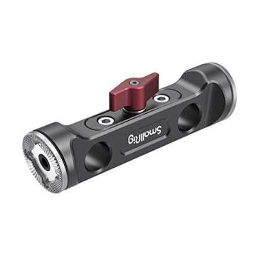 SMALLRIG Camera Extension Arm Connector 15mm Dual Rod Clamp with Rosette (M6, 31.8mm) for Camera Shoulder Support -1898