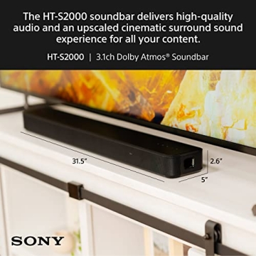 Sony HT-S2000 Compact Soundbar with Dolby Atmos