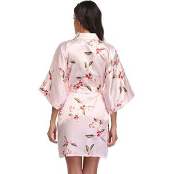 Elegant Floral Satin Robe for Bridesmaids and More