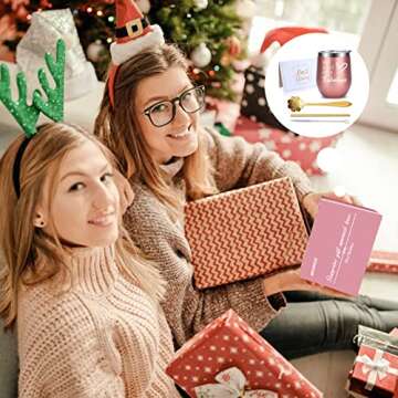 Birthday Gifts for Women, Thank You Gifts for Women, Mom Birthday Gifts for Mom, Ideal Friendship for Friends, Sister, Unique Mom Gifts- Wine Tumbler Gifts for Her(Rose Gold)