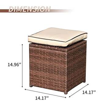 Stylish Verano Garden Patio Storage Ottomans for Outdoor Use