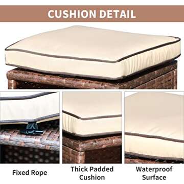 Stylish Verano Garden Patio Storage Ottomans for Outdoor Use