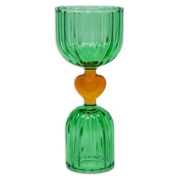 Tipsy Turvy Pink & Green Glass Jigger Set for Cocktails