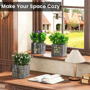 Kinkota Faux Plants with LED Nightlight for Home Decor