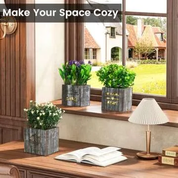 Kinkota Faux Plants with LED Nightlight for Home Decor