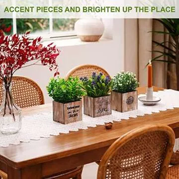 Kinkota Faux Plants with LED Nightlight for Home Decor