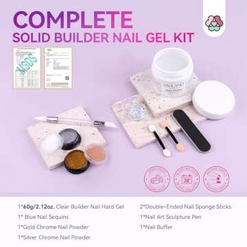 SAVILAND Solid Builder Nail Gel - 60g Large Capacity 3D Nail Gel Sculpting Gel for Nail Art Non-Stic...