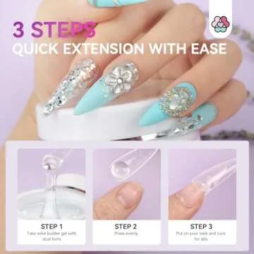 SAVILAND Solid Builder Nail Gel - 60g Large Capacity 3D Nail Gel Sculpting Gel for Nail Art Non-Sticky Hand Hard Gel Carving Gel Nail Glue Extension Gel with Sequins Chrome Nail Powder DIY Salon Home