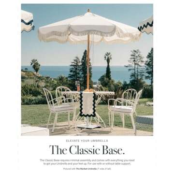 Business & Pleasure Co. Classic White 55 lb Umbrella Base for Pool & Patio