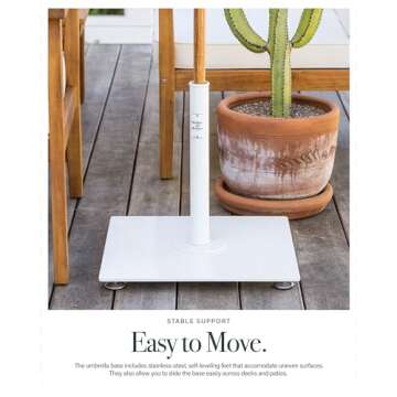 Classic White 55 lb Umbrella Base for Outdoor Use