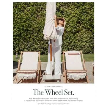 Classic White 55 lb Umbrella Base for Outdoor Use