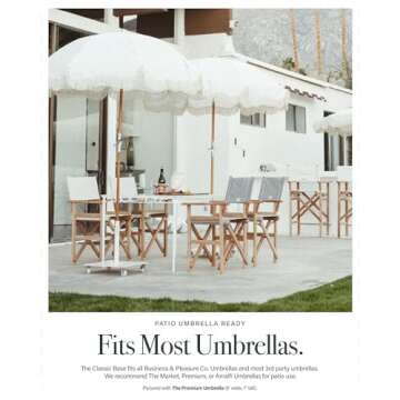 Classic White 55 lb Umbrella Base for Outdoor Use