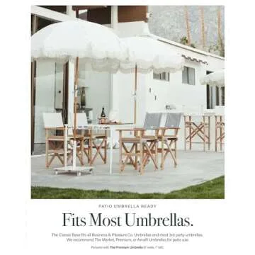 Classic White 55 lb Umbrella Base for Outdoor Use