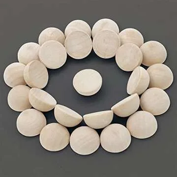 Auvoau 120Pcs Half Wooden Beads for DIY Crafts